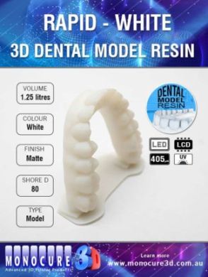 Monocure 3D - Rapid Dental Resin - 1,25 l - White